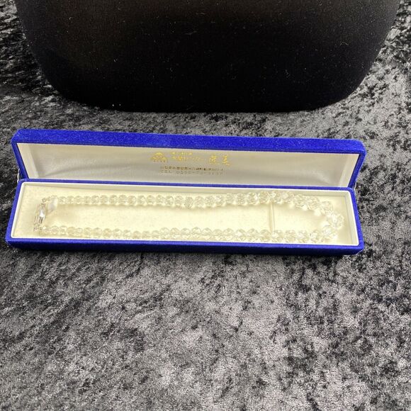 Takumi Jewelry - Vintage Takumi Womens Clear Crystal Faceted Beaded Necklace with Box Japan